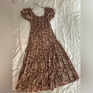 Rylee + Cru Brown Floral Maxi Dress